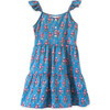 Elisa Dress, Blue Pink Floral Handblock Print - Dresses - 1 - thumbnail