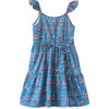 Elisa Dress, Blue Pink Floral Handblock Print - Dresses - 2