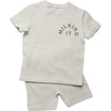 Waffle Tee, Soft Grey - Shorts - 1 - thumbnail