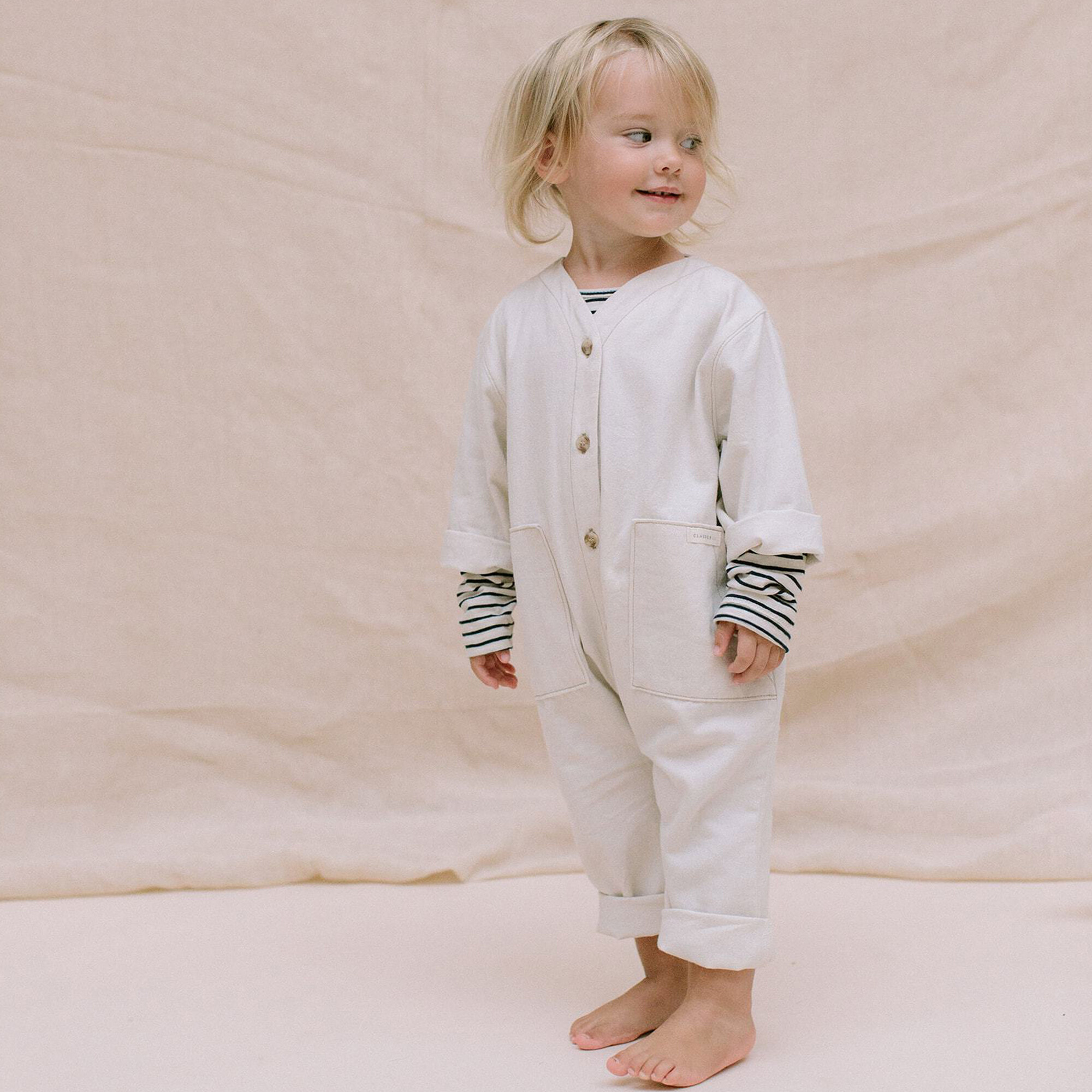 Claude x Ando Overalls, Oat - Claude & Co Rompers | Maisonette