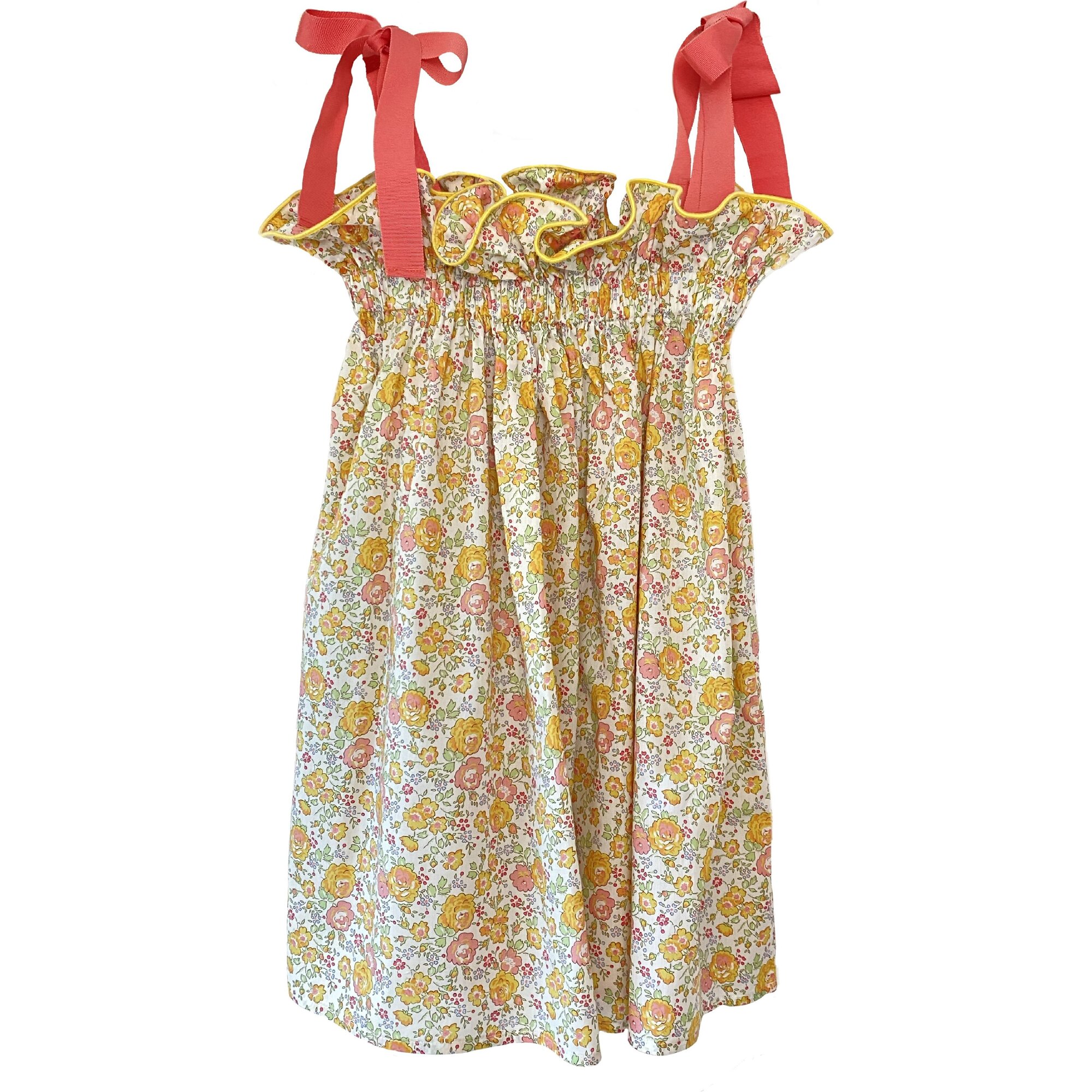 Girl's Jaime Dress in Melon Blossom, Melon Blossom - Dresses - 1