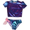 Martinique Short Sleeve Bikini, Blue - Two Pieces - 1 - thumbnail