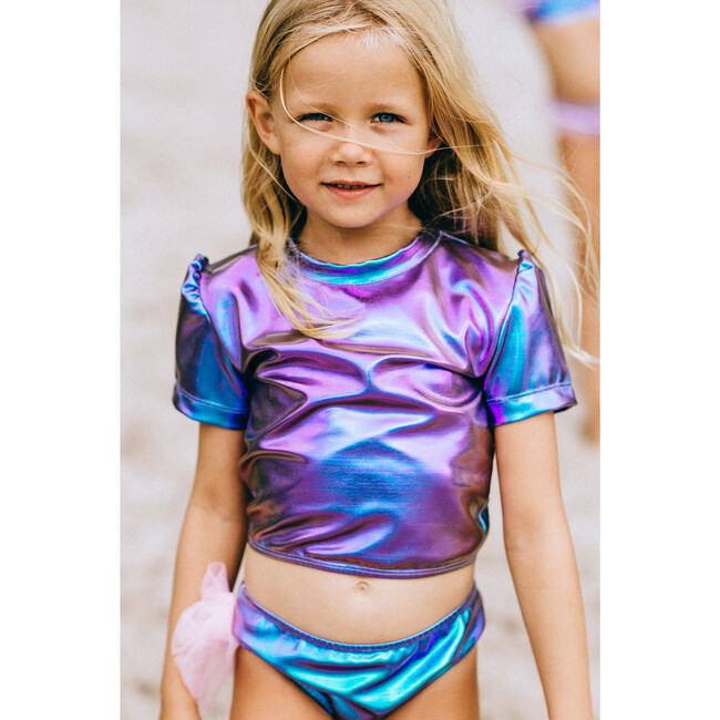 Martinique Short Sleeve Bikini, Blue - Two Pieces - 2