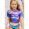 Martinique Short Sleeve Bikini, Blue - Two Pieces - 2