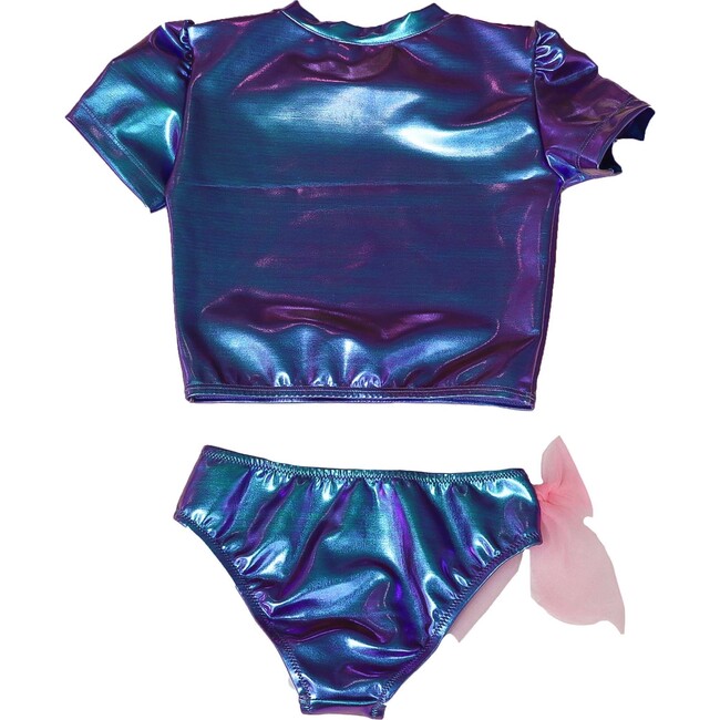 Martinique Short Sleeve Bikini, Blue - Two Pieces - 3