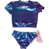 Martinique Short Sleeve Bikini, Blue - Two Pieces - 3