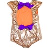 Venezuela One Piece Swimsuit, Bronze Purple Bows - One Pieces - 3
