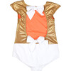 Venezuela One Piece Swimsuit, Gold And White Colorblock - One Pieces - 3