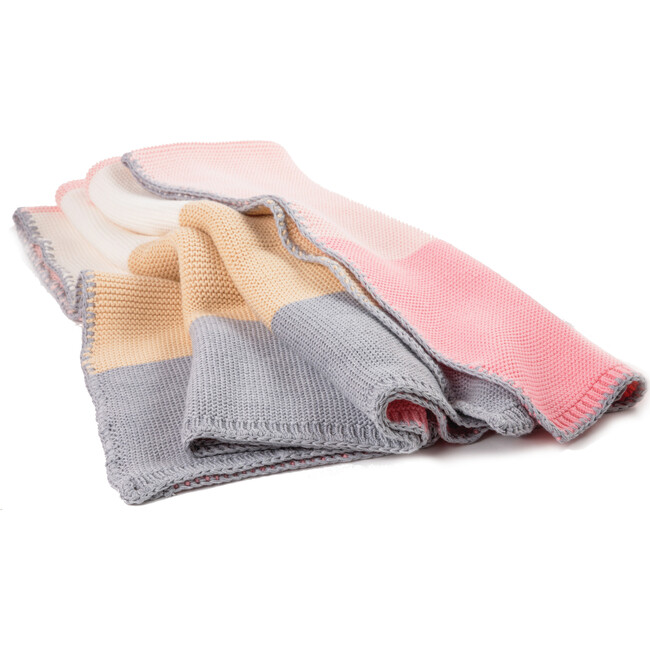 Colorblock Blanket, Pink Combo