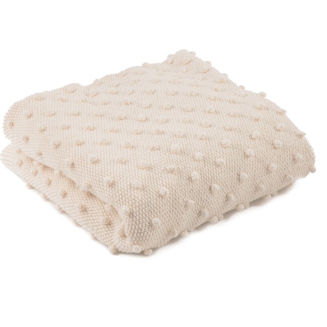 Handknit Bobble Blanket, Natural
