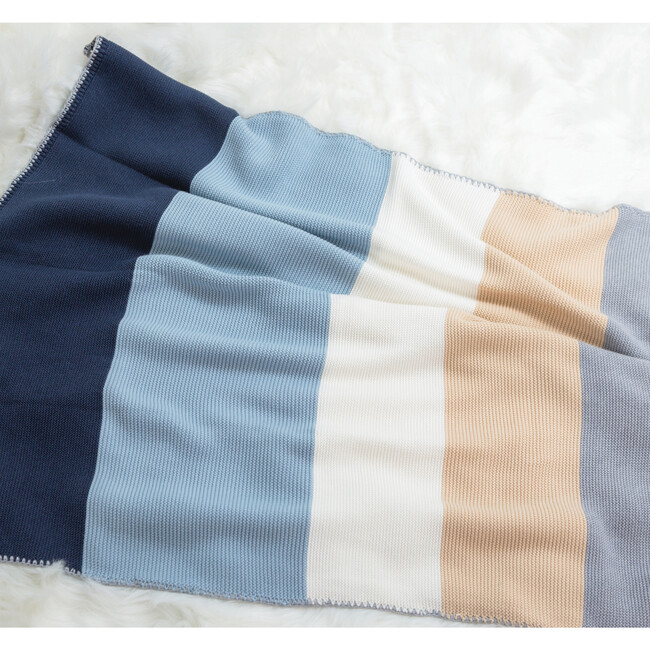 Colorblock Blanket, Blue Combo