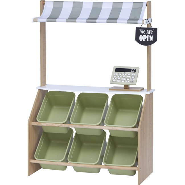 Little Helper Market Play Stand Play Kitchen , Olive Green