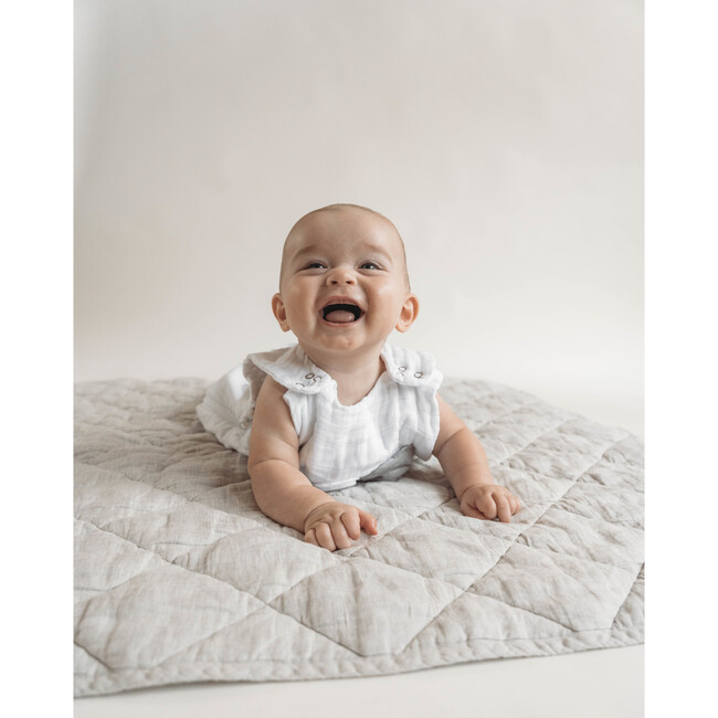 Non Weighted Tummy Sleeper Wearable Lovey Blanket, White and Gray - Blankets - 5