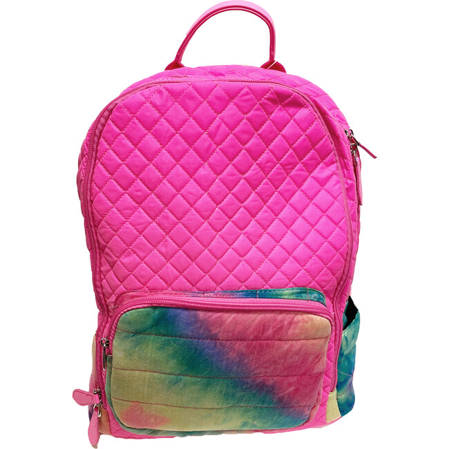Quilted Backpack, Hot Pink Tie Dye