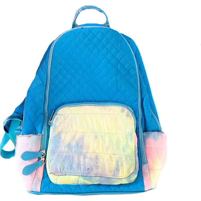 Quilted Backpack, Blue Tie Dye