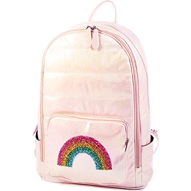 Iridescent Backpack, Light Pink Rainbow - Backpacks - 1