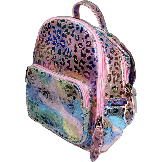 Iridescent Mini Backpack, Leopard