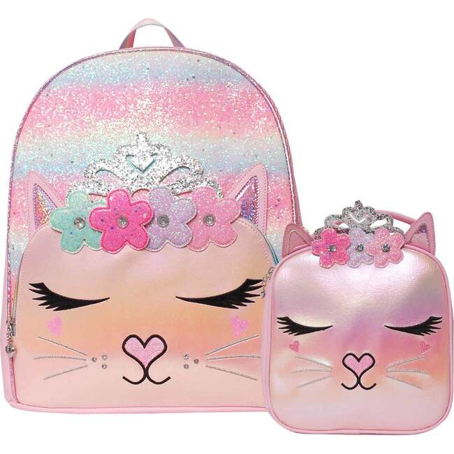 Miss Bella Flower Crown Backpack and Lunch Bag Set, Pink - Backpacks - 1