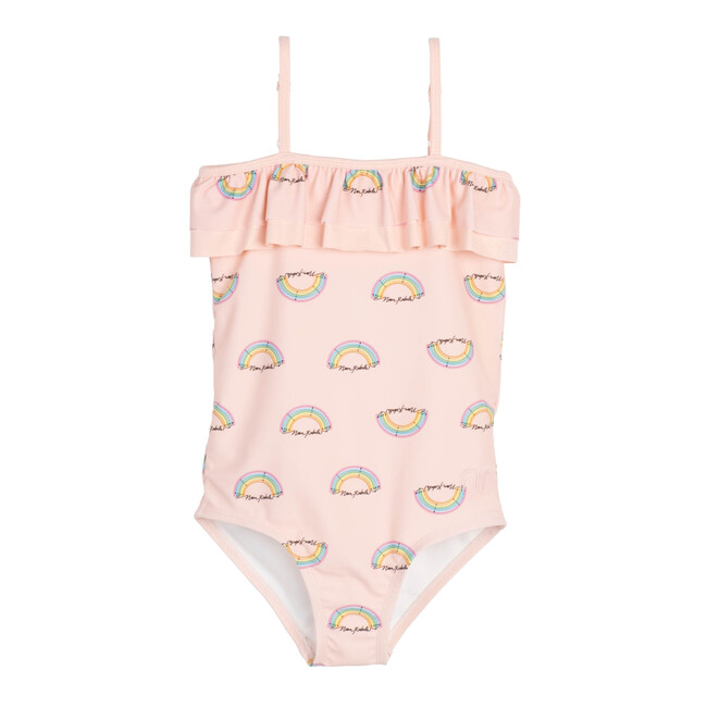 Isadora Ruffle One Piece, Pink Salt Rainbow