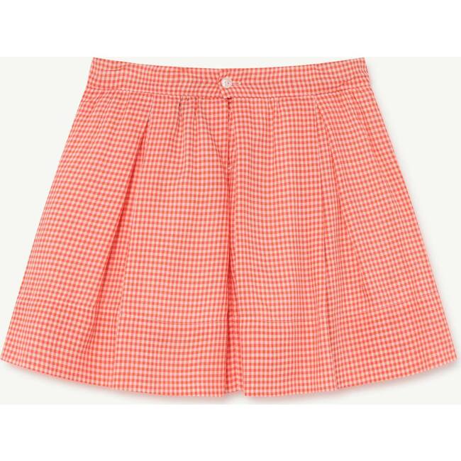 Bird Skirt, Red Vichy Logo - Skirts - 3