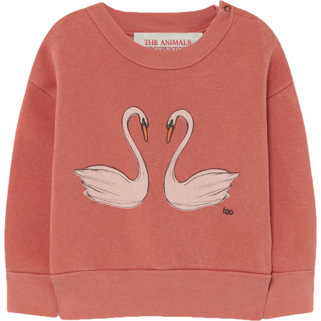 Bear Baby Sweatshirt, Red Swans