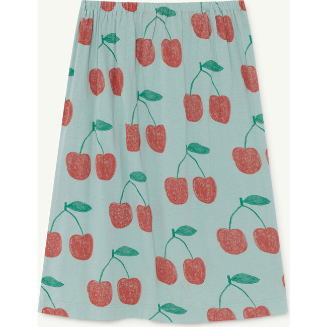 Ladybug Skirt, Soft Blue Cherries - Skirts - 3