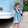Liza Lame Dress, Dusty Blue Metallic - Dresses - 2