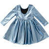Liza Lame Dress, Dusty Blue Metallic - Dresses - 4