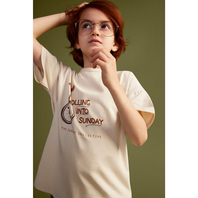 Unicycle Graphic Tee, Almond Milk - Shirts - 2