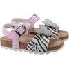 Zebra Minnie Sandals, Pink - Sandals - 1 - thumbnail