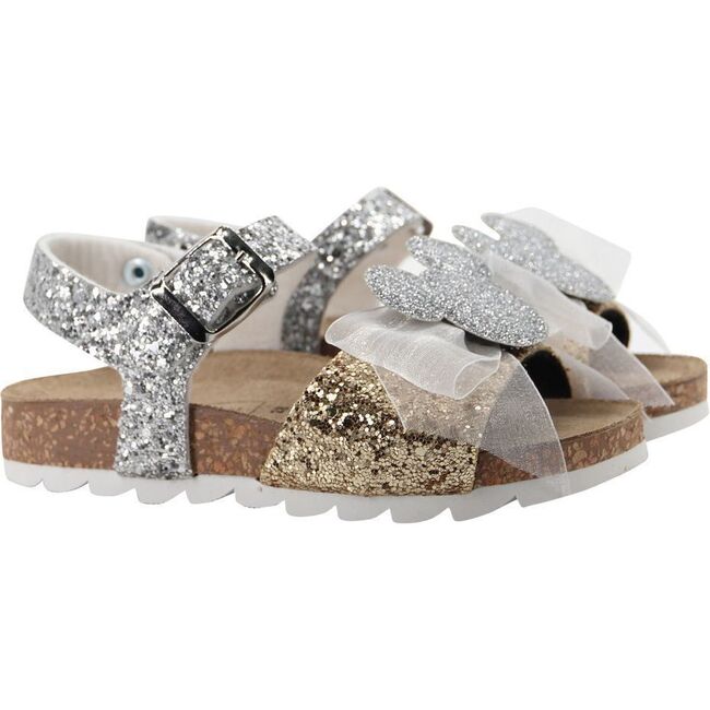 Minnie Motif Sandals, Silver