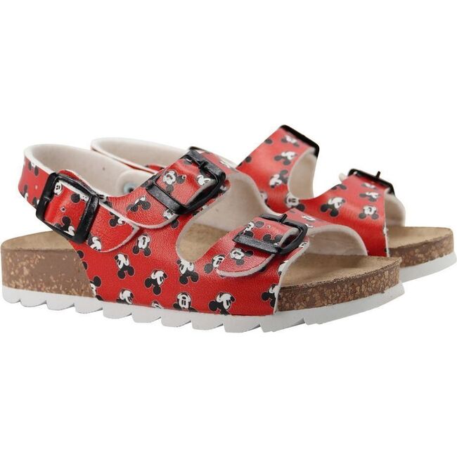Mickey Print Sandals, Red