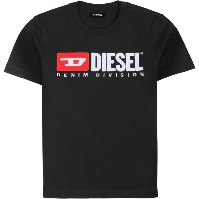 Embroidered Logo T-Shirt, Black - Tees - 1