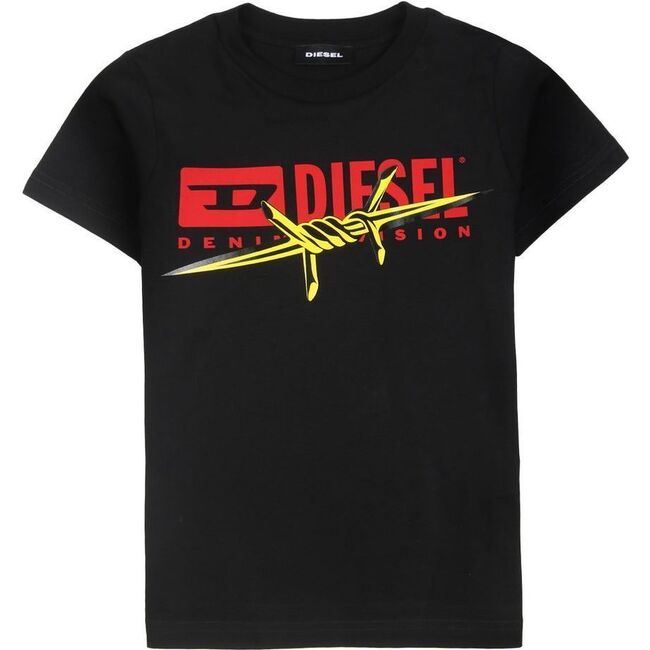 Barbed Wire Logo T-Shirt, Black - Tees - 1