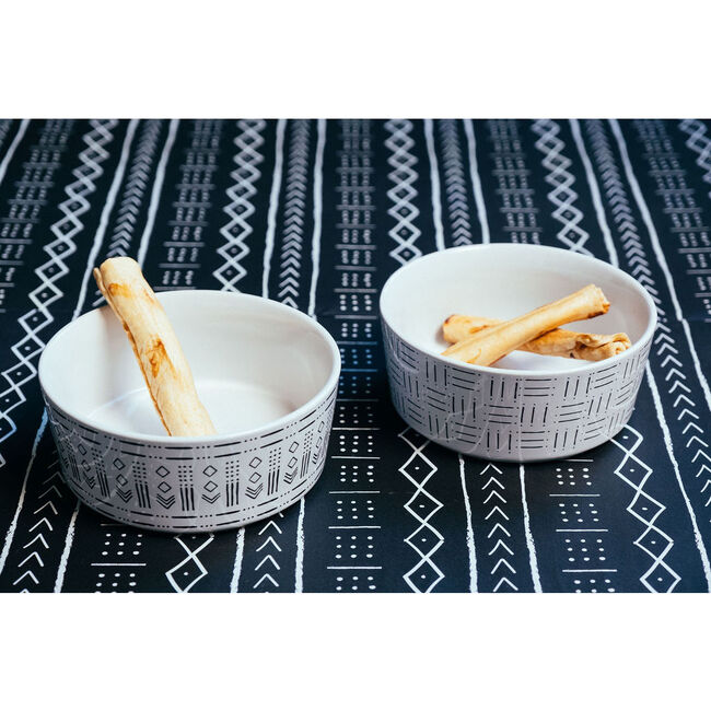MudCloth Dog Bowl, Line Print - Pet Bowls & Feeders - 2