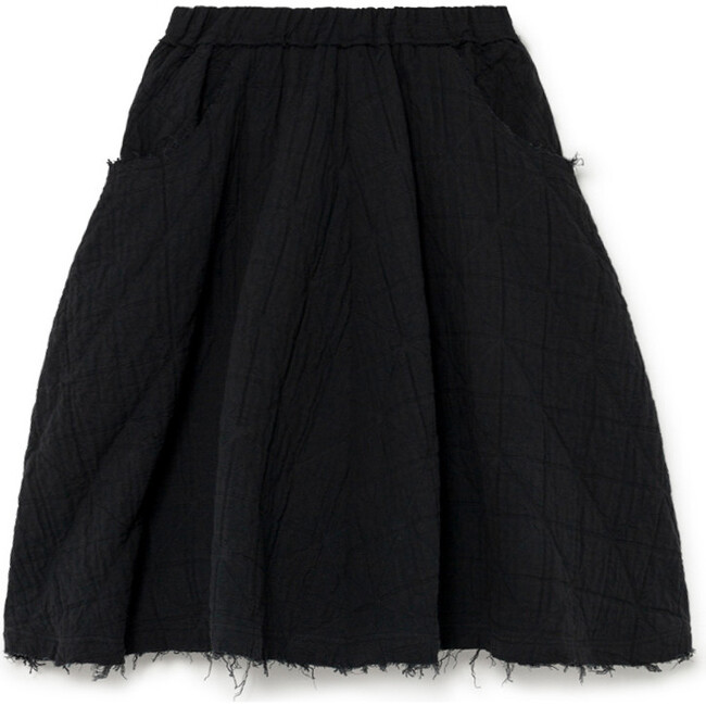 Quilt & Stitch Skirt, Black - Skirts - 1