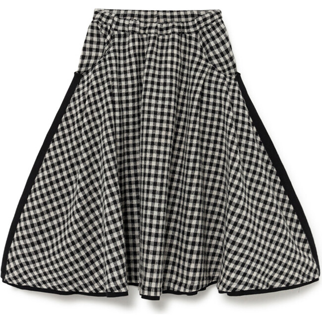 Gingham Skirt, Black Check - Skirts - 1