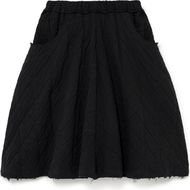 Quilt & Stitch Skirt, Black - Skirts - 2