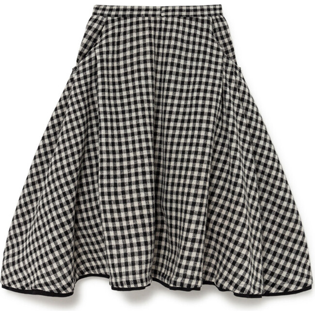 Gingham Skirt, Black Check - Skirts - 2