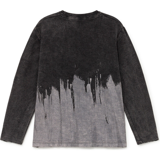 Soft Stonewash Brushstroke T-shirt, Faded Black - Tees - 2