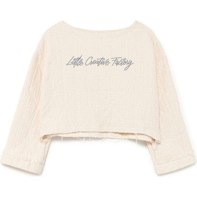 Quilt & Stitch Crop Top, Cream