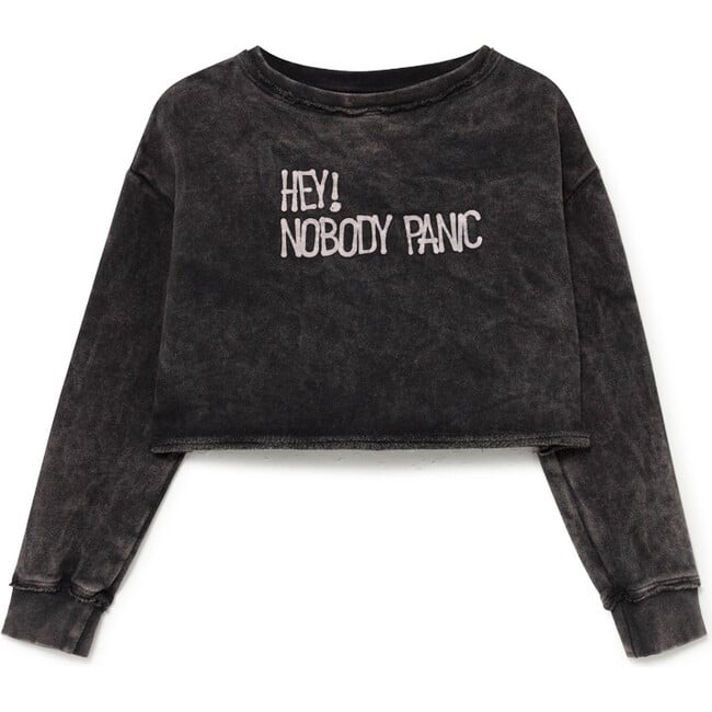 Stonewash Crop Top, Faded Black