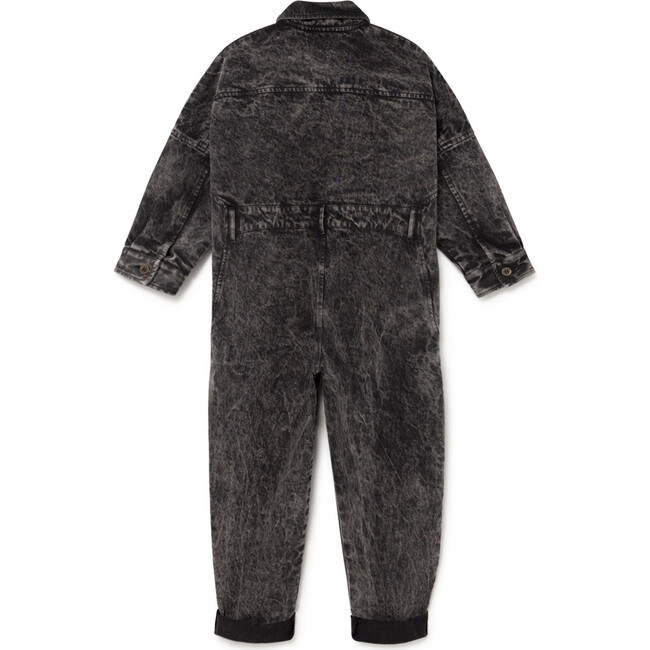 Stonewash Denim Overalls, Faded Black - Overalls - 2