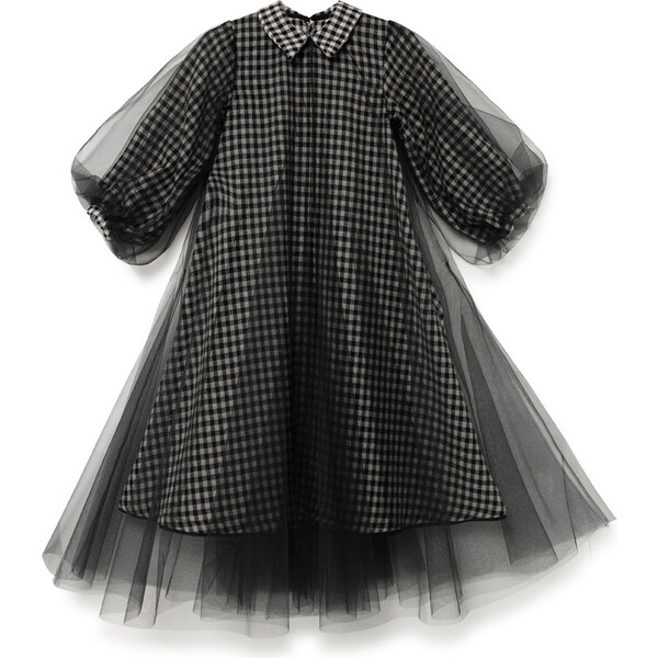 Gingham Shirt Dress, Black Check Little Creative Factory Dresses