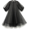 Gingham Shirt Dress, Black Check - Dresses - 1 - thumbnail