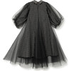 Gingham Shirt Dress, Black Check - Dresses - 2