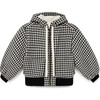 Mod Hooded Jacket, Black Hounds Tooth - Jackets - 1 - thumbnail