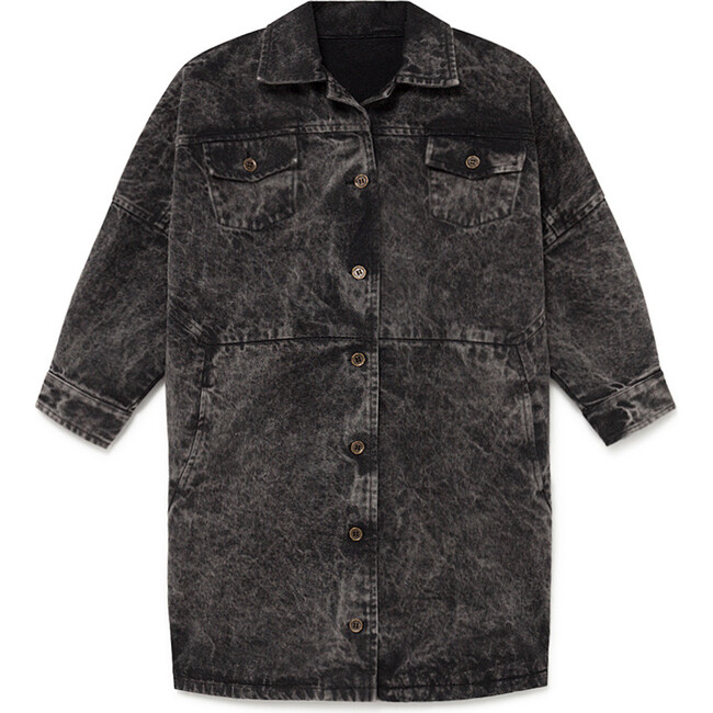 Stonewash Denim Coat, Faded Black
