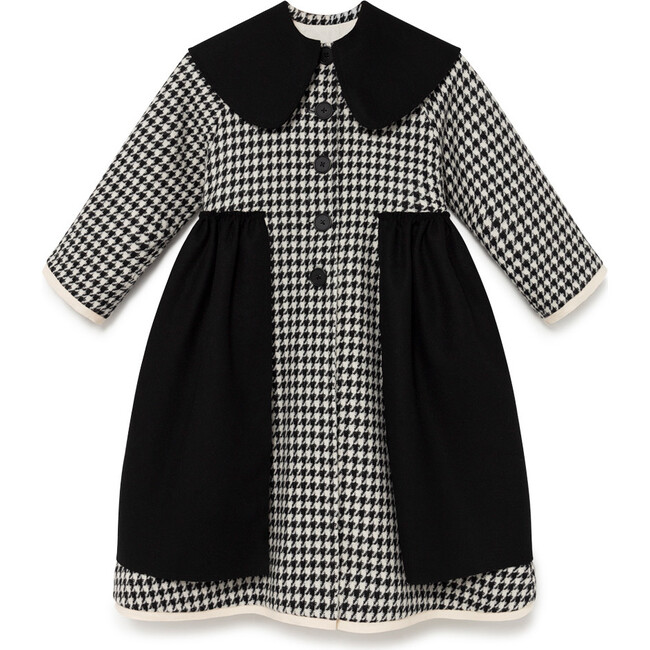 Mod Tailored Coat, Black Hounds Tooth