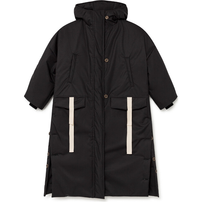 Quilted Street Coat, Black